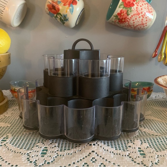 Kitchen Pampered Chef Black Spice Rack Turnabout Carousel Retired